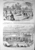 Old Antique Print 1857 Calthorpe Park Duke Cambridge Townhall Birmingham 19th