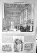 Old Antique Print 1857 Roman Gallery British Museum Roman Pavement Tavern 19th