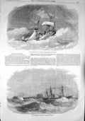 Old Antique Print 1857 Ship Inflexible Cyclone Indian Ocean Starling Boat 19th
