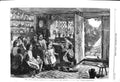 Original Old Antique Print 1857 Fine Art Scene Family House Children Victorian