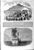 Old Antique Print 1857 Tynwald Court Isle Man Shakspeare Tempest Theatre 19th