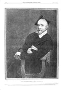Original Old Antique Print 1857 Portrait Titians Schoolmaster Moroni Victorian
