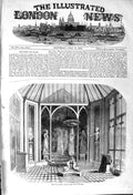 Old Antique Print 1857 Conservatory Alton Towers Sculpture Architecture 19th