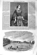 Old Antique Print 1857 Victoria Balfe Italian Opera Cricket Enville Sport 19th