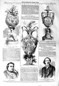 Original Old Antique Print 1857 Goodwood Race Cups Marschner Reeves Phaeton