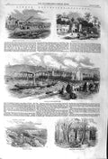Original Old Antique Print 1857 Boulogne Portel Farm Vallee Nacre Haut Ville