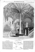 Original Old Antique Print 1857 Alton Towers Octagon Hall Solar Spots Astronomy