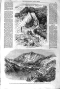 Original Old Antique Print 1857 Travelling Nepaul Lake Nynee Tal Himalaya 19th