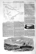 Original Old Antique Print 1857 Ship Niger Santa Cruz Tenerife Plan Elliot War