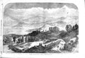 Original Old Antique Print 1857 View Darjeeling Deodhunga Mountains Waugh 19th