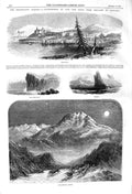 Original Old Antique Print 1857 Christiania Cape Lofoden Schuershatten Norway