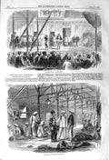 Original Old Antique Print 1857 Sing-Song Piejon Hong Kong Interior M Victorian