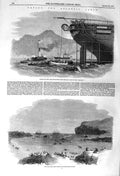 Old Antique Print 1857 Atlantic Cable Ballylarberg Niagara Ship Valentia 19th