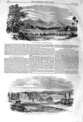 Original Old Antique Print 1857 Mary'S Creek Gillingham Military Bridge Mutiny