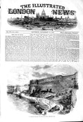 Original Old Antique Print 1857 View Fort Allahabad River Jumna Boats Victorian