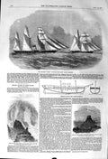 Old Antique Print 1857 Gun Boat Teaser Slaver Ship Abbot Devereux Blanc 19th