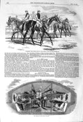 Original Old Antique Print 1857 Imperieuse Leger Doncaster Horse Camp Chalons