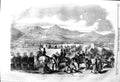 Original Old Antique Print 1857 Scene Execution Sepoys Parade Peshawur 19th