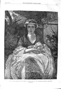 Original Old Antique Print 1857 Portrait Nelly O'Brien Joshua Reyns Victorian