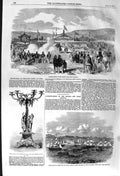 Original Old Antique Print 1857 Smyrna Aidin Railway Prince Albert Port El 19th