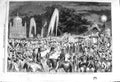 Original Old Antique Print 1857 Procession Taboots Mahommedan Festival Mohurrum