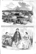 Old Antique Print 1857 Northumberland Dock Ships Newcastle Fashion Ladies 19th