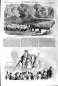 Original Old Antique Print 1857 Siers John'S College Oxford Hope Leviathan Ship