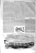 Original Old Antique Print 1857 View Meerut Barracks Extempore Ordnance 19th