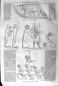 Original Old Antique Print 1857 River Ulai Shushan Palace Assyrian Chief Sketch