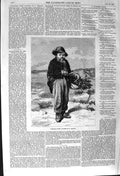 Original Old Antique Print 1857 Christmas Mistltoe Seller Hemsley Victorian