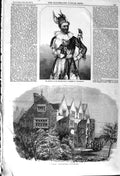 Old Antique Print 1857 Clemening Staffordshire Compton Theatre Touchstone 19th
