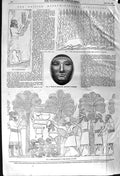 Original Old Antique Print 1857 Damaged Nineveh Sculptures Mask Rabshakah 19th