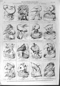 Old Antique Print 1858 Twelfth Night Characters Mouse Eagle Don Key Wren 19th