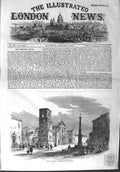 Original Old Antique Print 1858 Piazza Di Solofra Salerno Street Scene Bu 19th