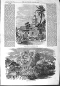 Old Antique Print 1858 Cemetery Tomb Sidi Abderahman Algiers Parade Gound 19th