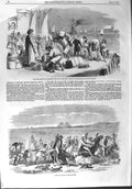 Old Antique Print 1858 Pyramids Egypt Guard Baggage Artillery Alexandria 19th