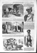 Old Antique Print 1858 Native India Mill Elephants Thug Poisoner Nepaul 19th
