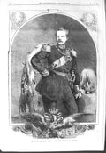 Original Old Antique Print 1858 Royal Highness Prince Frederick William Prussia