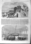 Original Old Antique Print 1858 Prison Salerino Trial Prisoners Courthouse 19th