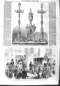 Old Antique Print 1858 Prince Frederick William Railway Brussels Silver 19th