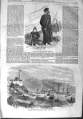 Original Old Antique Print 1858 Chinese Bumboat Canton River Ship Calcutt 19th
