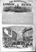 Original Old Antique Print 1858 Street Bazaar Peshawur Sellers 19th