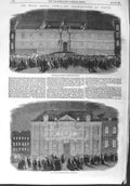 Old Antique Print 1858 Royal Wedding Berlin Statue Frederick Lustgarten 19th