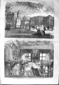 Original Old Antique Print 1858 Palace Prince Frederick William Berlin Germany