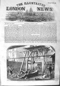 Original Old Antique Print 1858 Clock Bells Palace Westminster Big Ben London