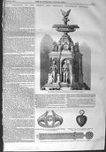 Old Antique Print 1858 Silver Epergne Province Saxony Jewellery Cambridge 19th