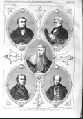 Old Antique Print 1858 Ministry Lord Stanley Kelly Pakington Malmesbury 19th