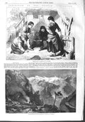 Original Old Antique Print 1858 Charcoal Burning Tyrolese Alps Mountains Game