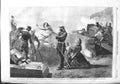 Original Old Antique Print 1858 Scene Lucknow Campbells Siers Weapons War 19th