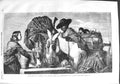 Original Old Antique Print 1858 Scene Asses Drinking Water Donkeys Ansdell 19th